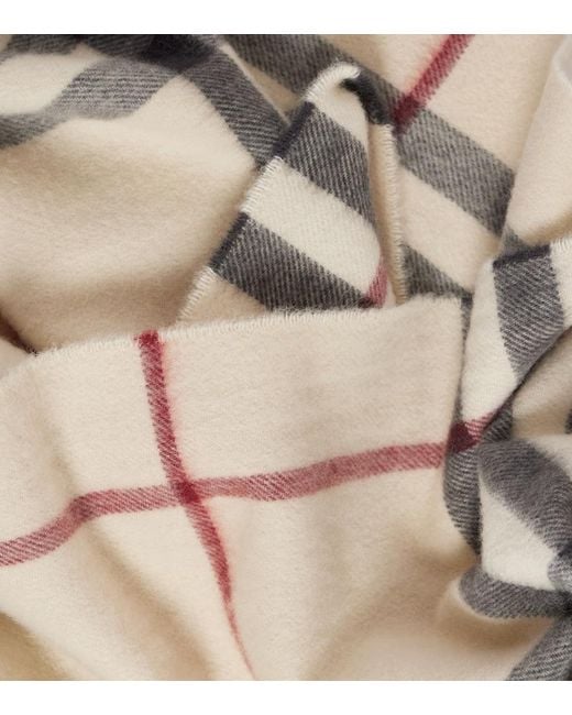 Burberry Natural Giant Check Cashmere Scarf
