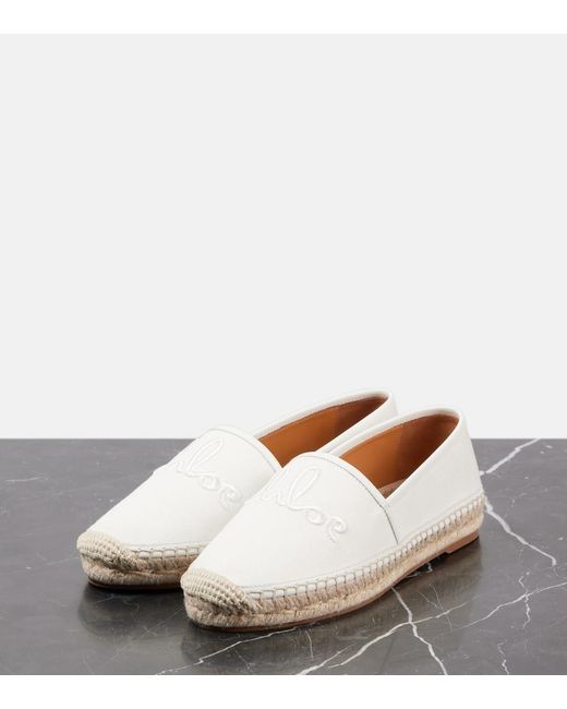 Chloé White Espadrilles Isla Aus Canvas