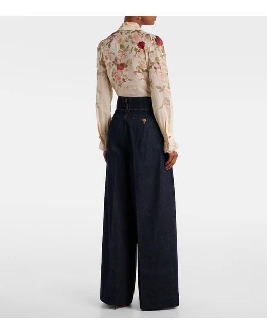 Jeans Hypnotic A Vita Alta E Gamba Larga di Zimmermann in Blue