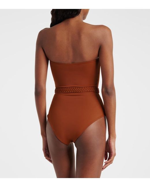 Johanna Ortiz Brown Belted Swimsuit