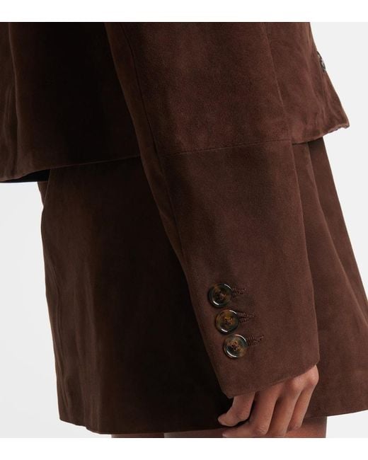 Blazé Milano Brown Jacke Gliss Bolero Aus Veloursleder