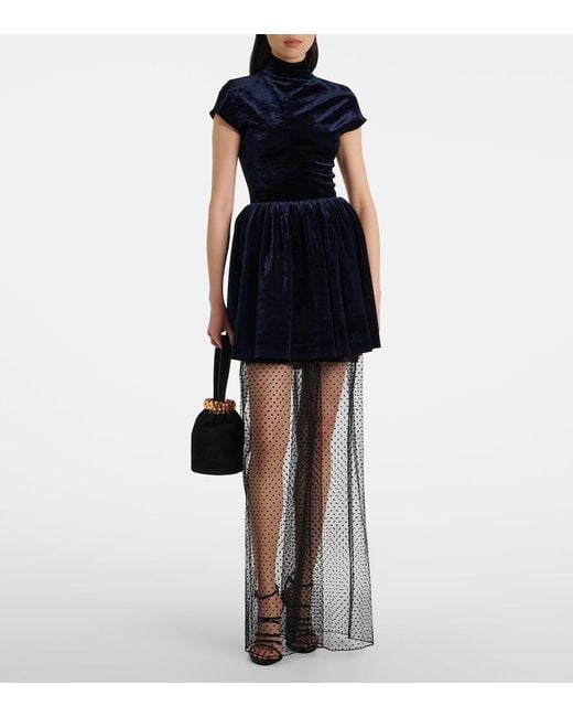 Alaïa Blue Velvet Minidress
