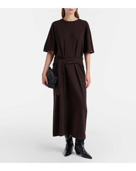 Extreme Cashmere Brown N°321 Kris Cotton And Cashmere Maxi Dress