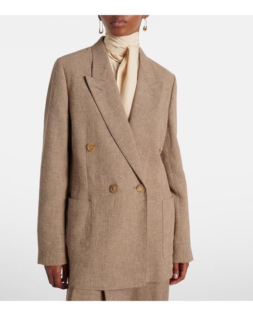 Loro Piana Brown Linen Blazer
