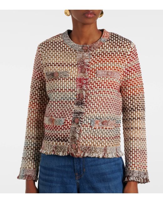 Veronica Beard Pink Sariyah Cotton And Wool-blend Knit Jacket