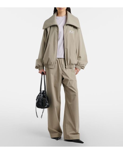 Balenciaga Natural Oversized Wide-Leg Track Pants