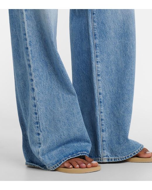 SLVRLAKE Denim Blue Eva High-Rise Wide-Leg Jeans