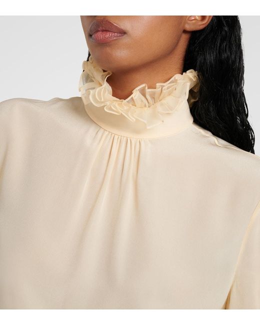 Valentino Natural Bluse Aus Crepe De Chine Aus Seide
