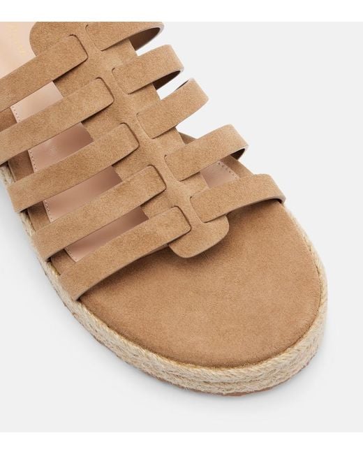 Gianvito Rossi Brown Pompei Suede Espadrille Sandals
