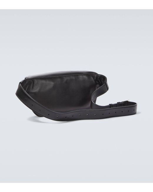 Saint Laurent Black Cassandre Leather Belt Bag for men
