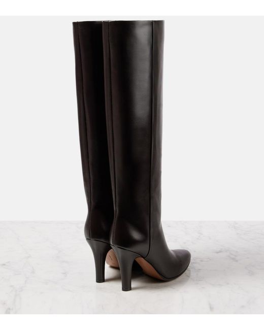 The Row Black Prudence Leather Knee-High Boots