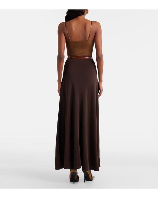 Saint Laurent Brown Knitted Maxi Skirt