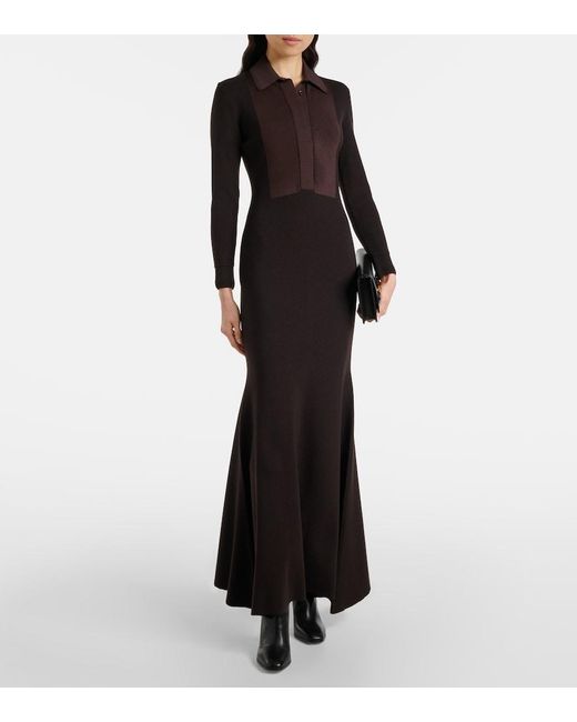 Tom Ford Black Turtleneck Knitted Wool-Blend Dress