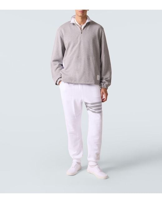 Thom Browne White Heritage Canvas Sneakers for men