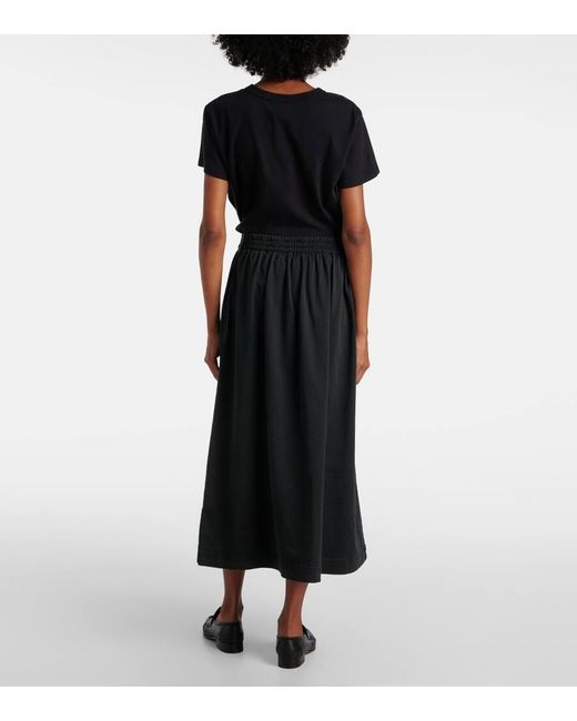 Jupe Midi Sophia En Coton Melange Velvet en coloris Black