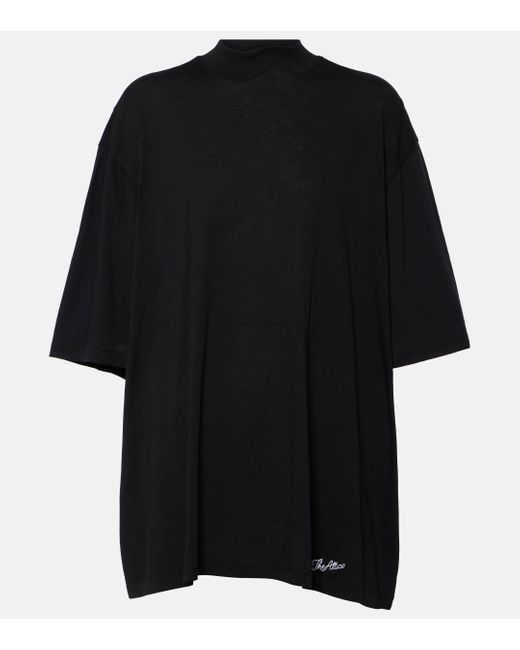 The Attico Black Oversized Cotton Jersey T-shirt