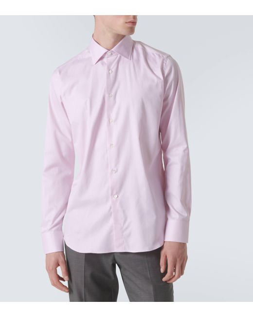Chemise en coton Canali pour homme en coloris Pink