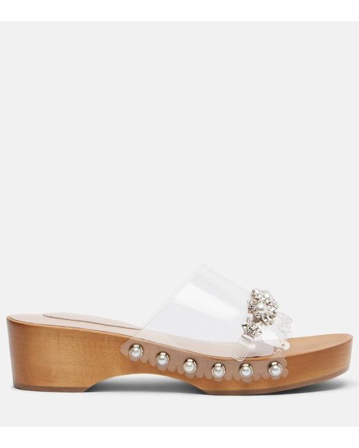 Simone Rocha White Embellished Pvc Clogs
