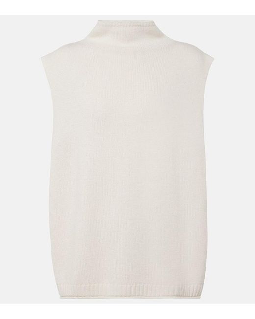 Lisa Yang White Tova Cashmere Vest