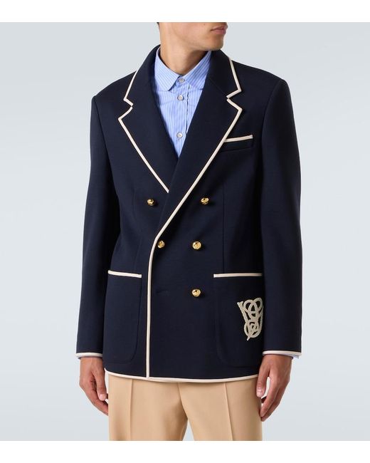 Valentino Blue Wool Jersey Blazer for men