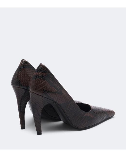 Jude Black Fame Snake-Effect Leather Pumps