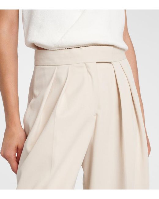 Pantaloni A Gamba Larga A Vita Alta di AYA MUSE in Natural