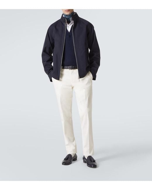 Dunhill Blue Reversible Cotton Herrington Jacket for men