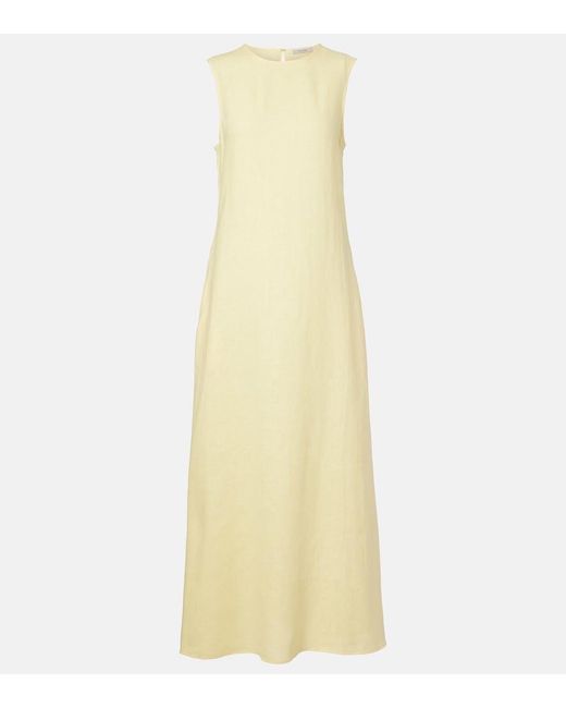 Asceno Yellow Tallin Linen Maxi Dress