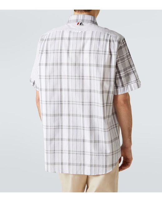 Thom Browne White Mix-Pattern Cotton Shirt for men