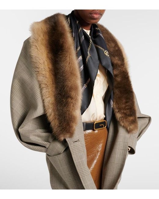 Gucci Black Gg Printed Silk Twill Scarf