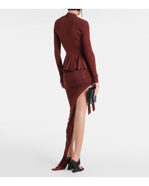 Rick Owens Red Hollywood Cupro-Blend Wrap Jacket