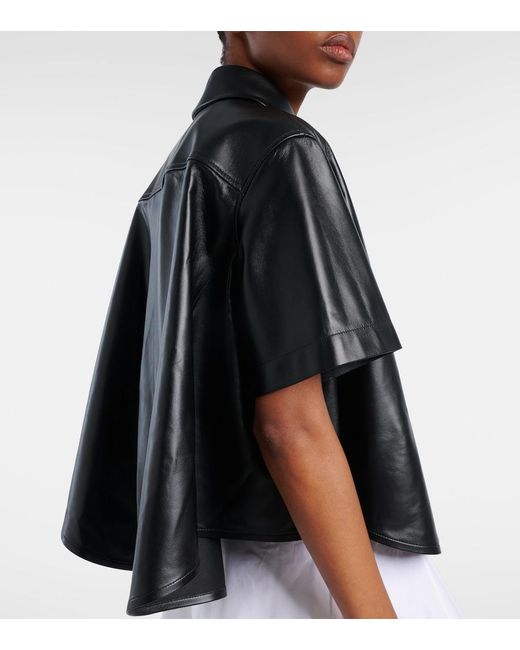 Loewe Black Anagram Leather Bowling Shirt