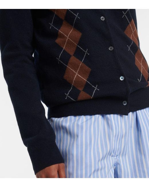 Miu Miu Blue Cardigan Aus Kaschmir