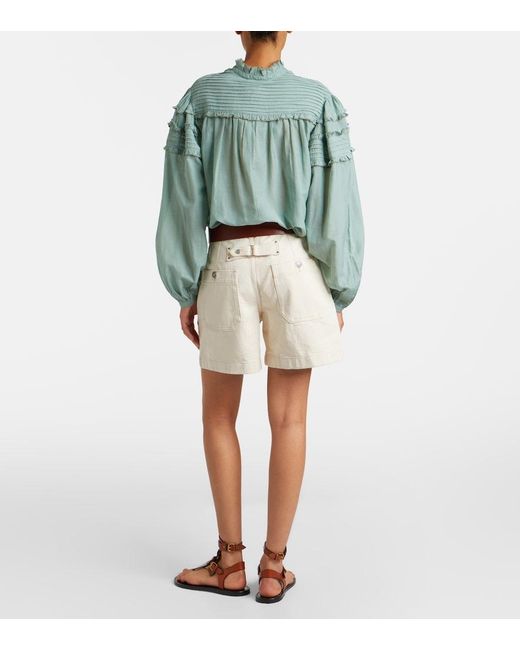 Isabel Marant Natural Eveja Cotton Shorts