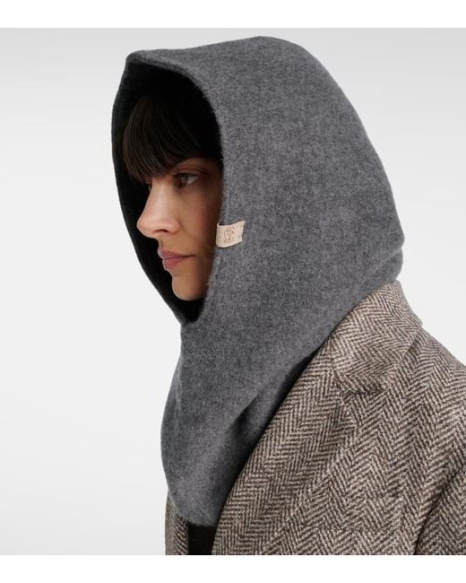 Brunello Cucinelli Gray Kapuze Aus Wolle Und Kaschmir