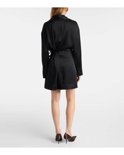 Victoria Beckham Black Wickelkleid Aus Satin
