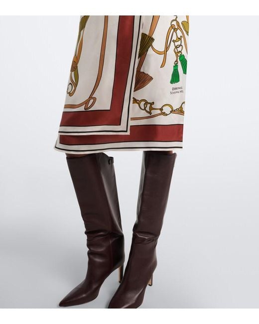 Dorothee Schumacher Red Cosmic Funghi Printed Silk Twill Wrap Skirt
