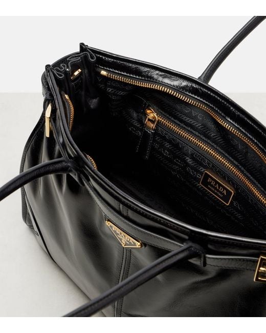 Prada Black Schultertasche Bonnie Large Aus Leder
