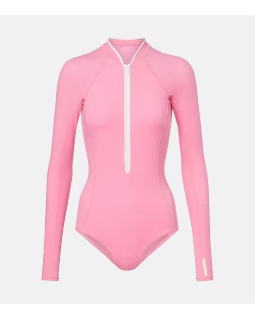 Hunza G Pink Tyra Rashguard Swimsuit