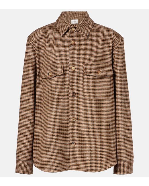 Saint Laurent Multicolor Puppytooth Wool Blend Overshirt