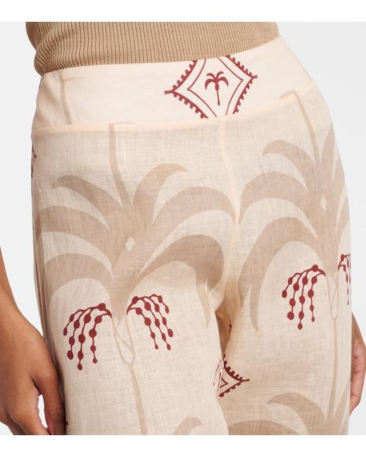 Pantalones Flared Femininity Dramatic De Lino Johanna Ortiz de color Natural