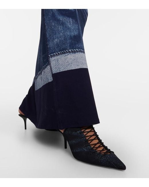 Jimmy Choo Blue 'X Jean Paul Gaultier Corset Slingback Pumps