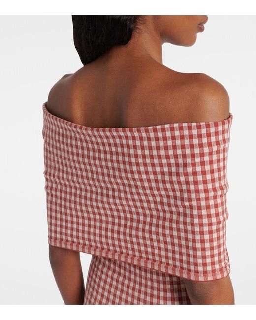 Alaïa Red Vichy Knit Dress