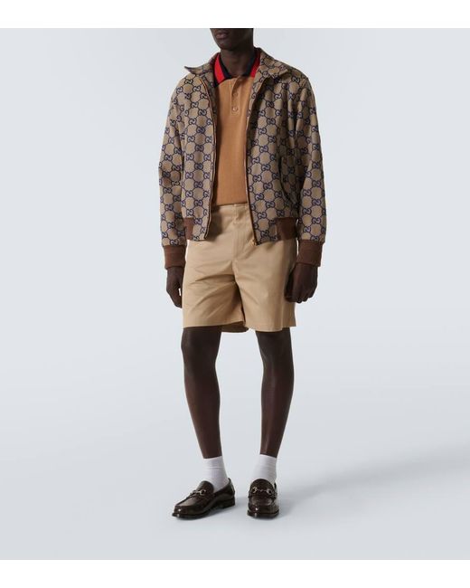 Shorts in twill di cotone di Gucci in Natural da Uomo
