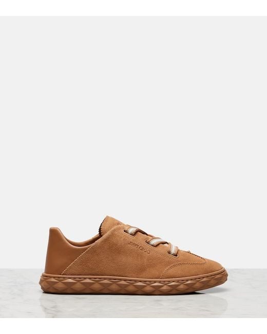 Jimmy Choo Brown Diamond Light Flex Suede Sneakers
