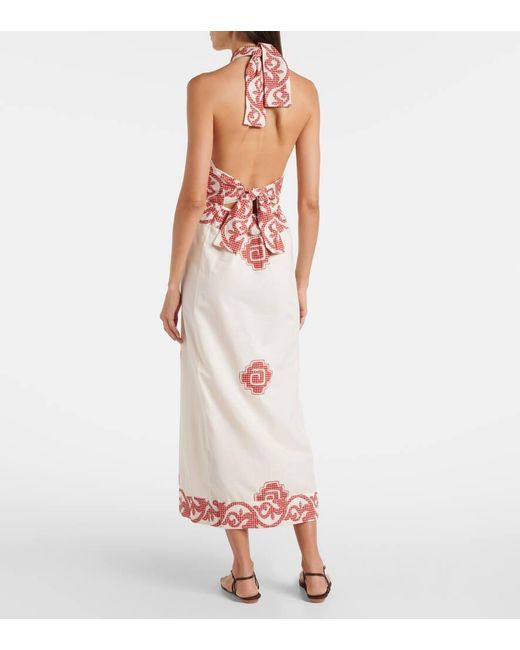 Vestido Midi De Algodon Estampado Johanna Ortiz de color Pink