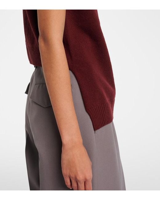Jil Sander Red Wool Turtleneck Sweater Vest