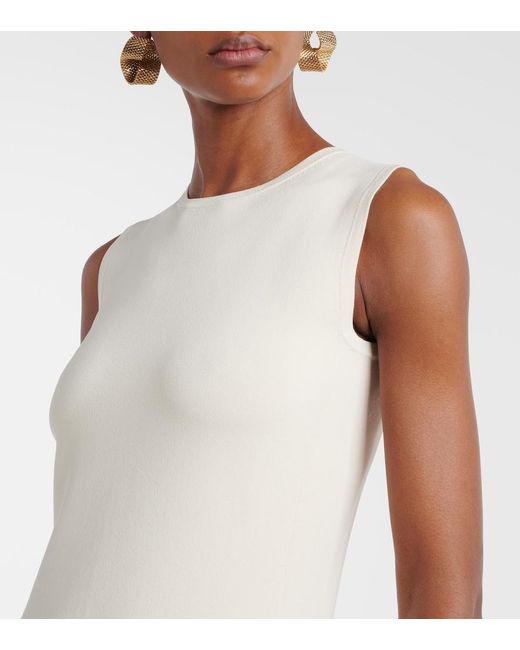 Max Mara White Jersey Maxi Dress