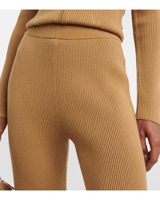 Joseph Natural Wool-Blend Knit Flared Pants