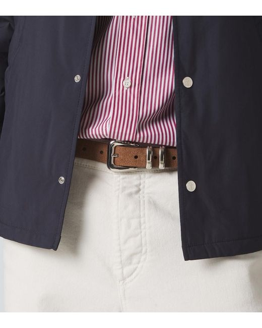 Brunello Cucinelli Brown Suede Belt for men